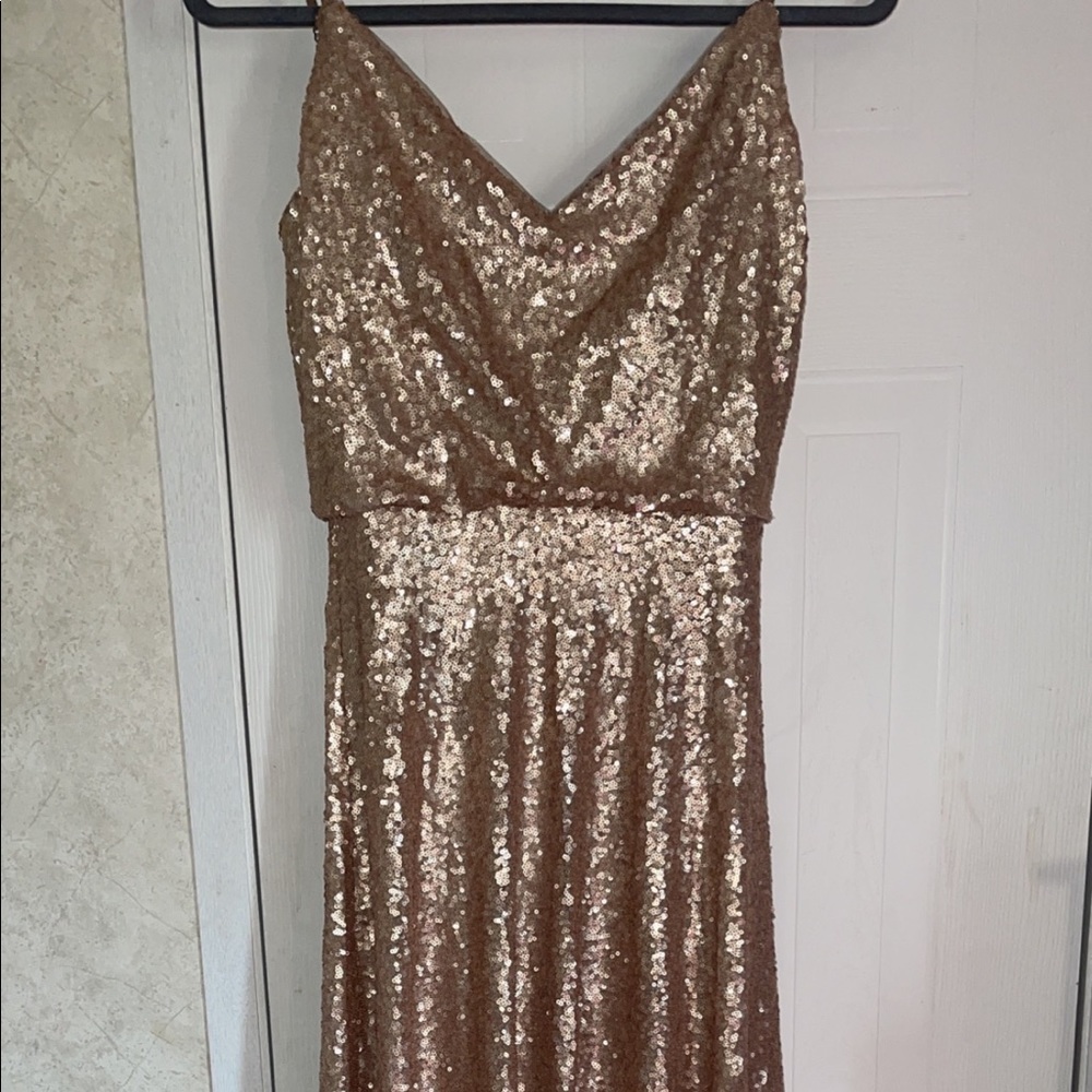 Revelry Size 4 Rose Gold Maxi Dress